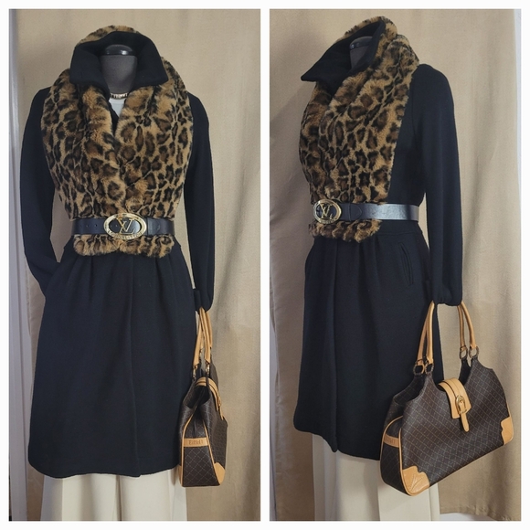 Leopard Scarf / faux fur - Picture 2 of 7